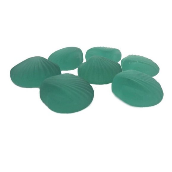 Designer Frosted Sea Glass Clam Shells Vase Fillers Decor Aqua Green - Picture 3 of 7